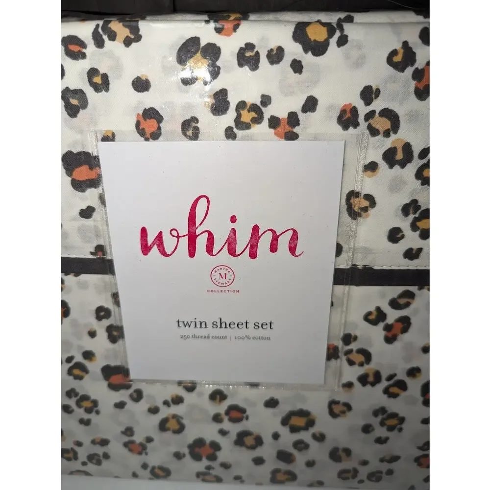 Martha Stewart Collection Whim by Martha Stewart Sheet Set Cheetah Twin NEW